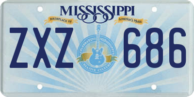 MS license plate ZXZ686