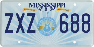 MS license plate ZXZ688