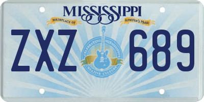 MS license plate ZXZ689