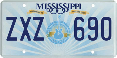 MS license plate ZXZ690