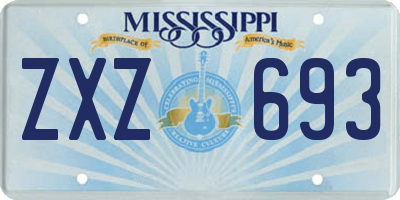 MS license plate ZXZ693