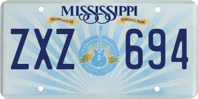 MS license plate ZXZ694