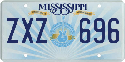 MS license plate ZXZ696