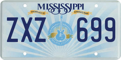 MS license plate ZXZ699