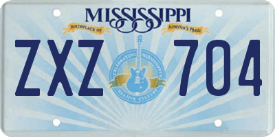MS license plate ZXZ704