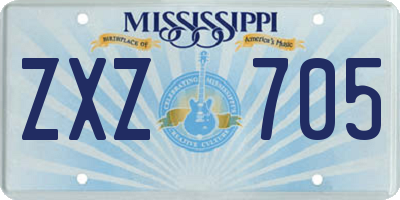 MS license plate ZXZ705