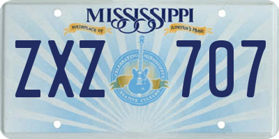 MS license plate ZXZ707