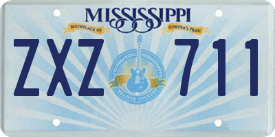 MS license plate ZXZ711