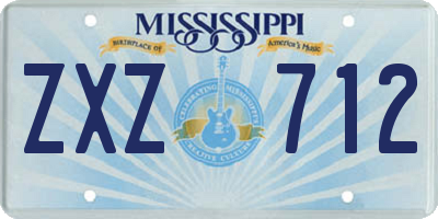 MS license plate ZXZ712