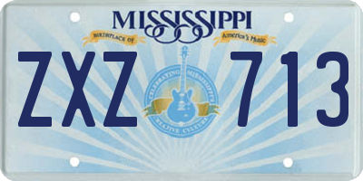 MS license plate ZXZ713