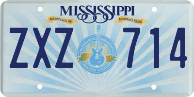 MS license plate ZXZ714