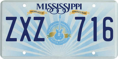 MS license plate ZXZ716