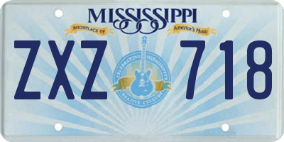 MS license plate ZXZ718