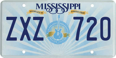 MS license plate ZXZ720