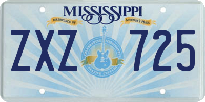 MS license plate ZXZ725