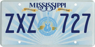MS license plate ZXZ727