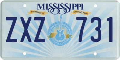 MS license plate ZXZ731