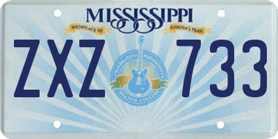 MS license plate ZXZ733
