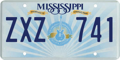 MS license plate ZXZ741