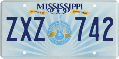 MS license plate ZXZ742