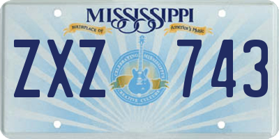 MS license plate ZXZ743