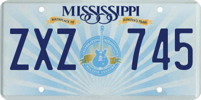 MS license plate ZXZ745
