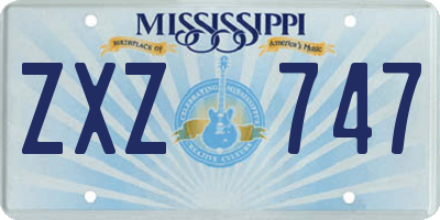 MS license plate ZXZ747
