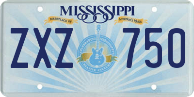 MS license plate ZXZ750