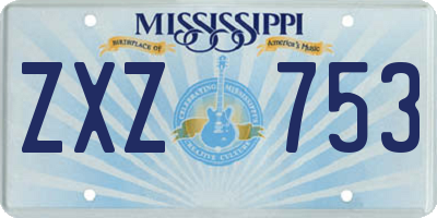 MS license plate ZXZ753