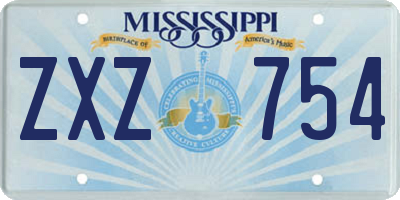 MS license plate ZXZ754