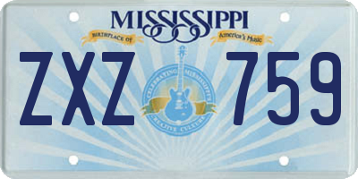 MS license plate ZXZ759