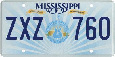 MS license plate ZXZ760
