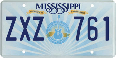 MS license plate ZXZ761