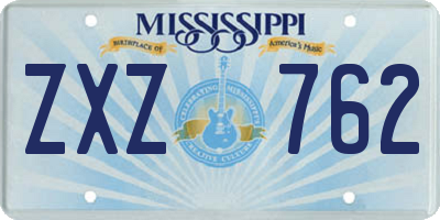 MS license plate ZXZ762