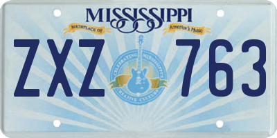 MS license plate ZXZ763