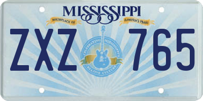 MS license plate ZXZ765