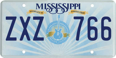 MS license plate ZXZ766