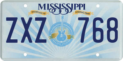 MS license plate ZXZ768