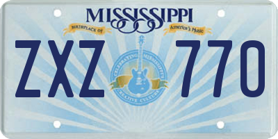 MS license plate ZXZ770