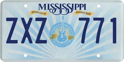 MS license plate ZXZ771