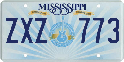 MS license plate ZXZ773