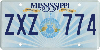 MS license plate ZXZ774