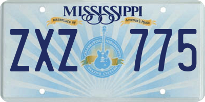 MS license plate ZXZ775