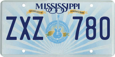 MS license plate ZXZ780