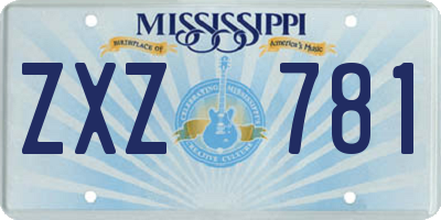MS license plate ZXZ781