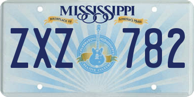 MS license plate ZXZ782