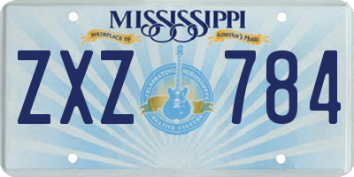 MS license plate ZXZ784