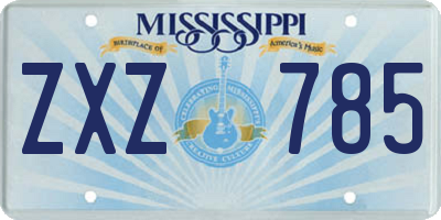MS license plate ZXZ785