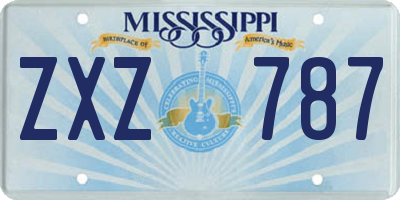 MS license plate ZXZ787