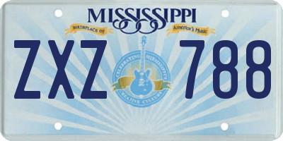 MS license plate ZXZ788